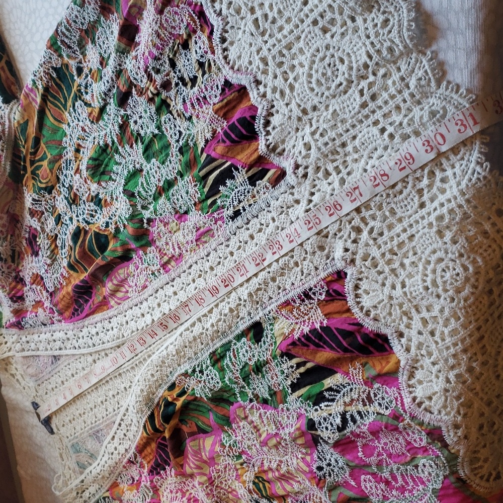 Colorful Democracy Embroidered Crochet-Trim Topper - Size XL - Picture 14 of 16